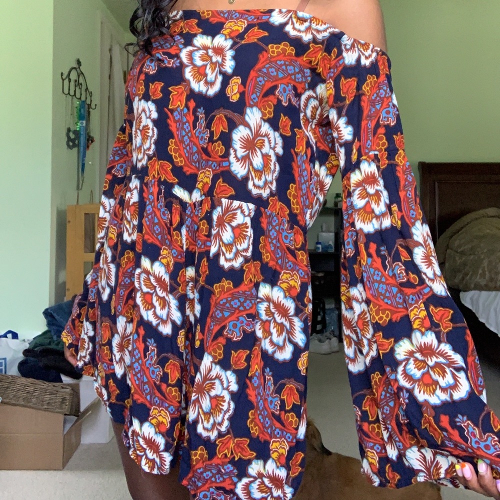 Urban Outfitters Floral Off the Shoulder Romper